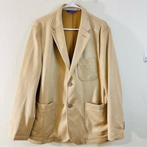 Joseph Abboud Faux Suede Sport Coat Suit Jacket Men Size M Tan/Cream Pockets